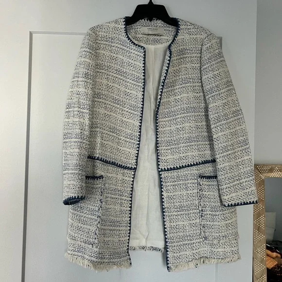 Zara Frayed Cotton Coat - Picture 5 of 8